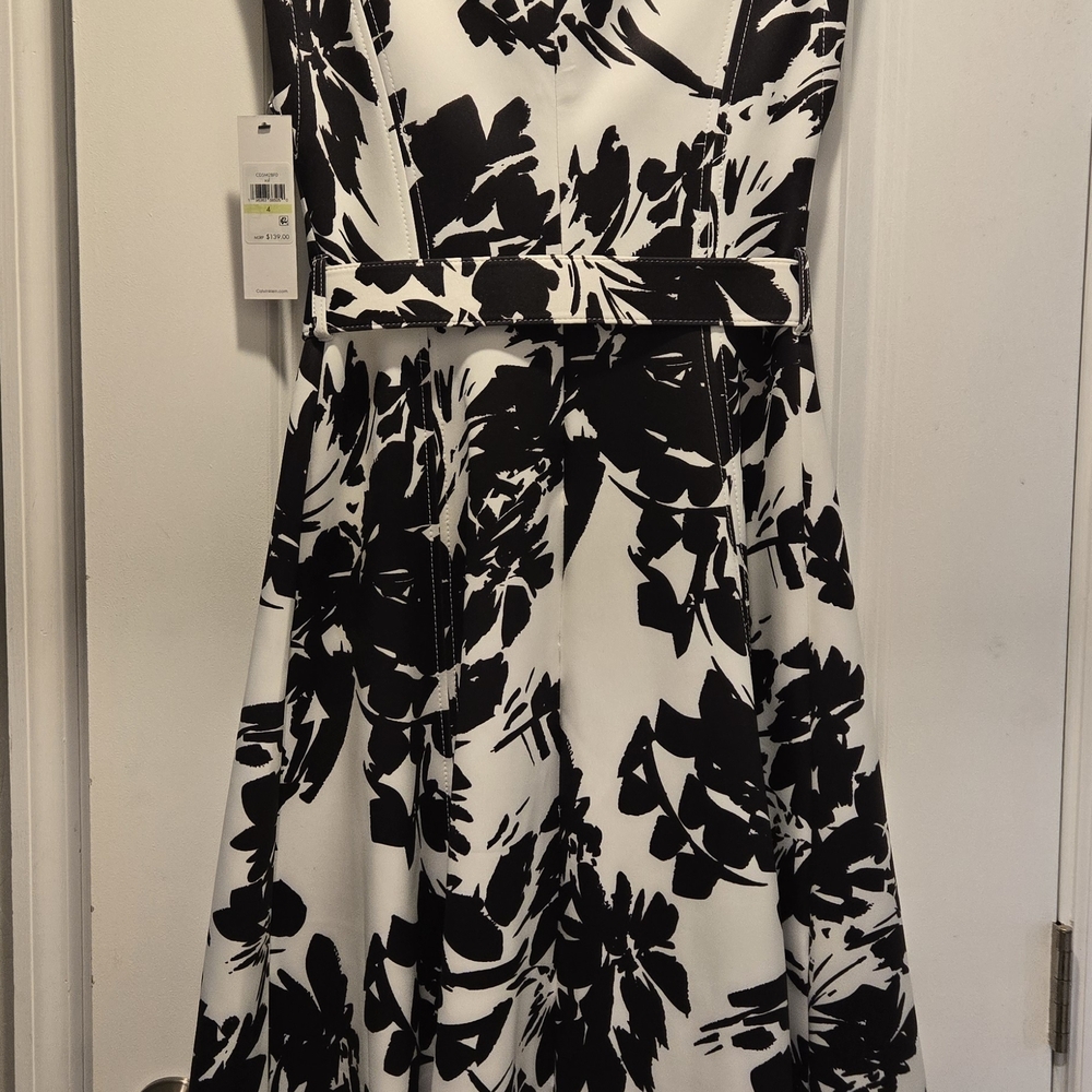 Calvin Klein Black and White Midi Dress - Picture 5 of 9